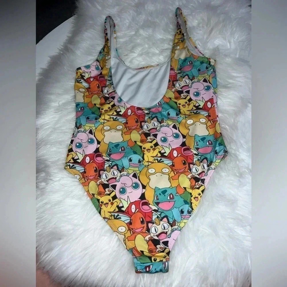 POKEMON ONE PIECE BODYSUIT SWIMSUIT LOW BACK S - Picture 4 of 8